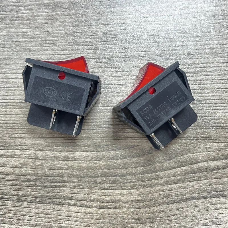 1PCS AC 20A/125V 16A/250V Heavy Duty KCD4 Rocker Switch ON Off DPST 4 Pin With Red Lighted 220V Toggle Switch KCD4