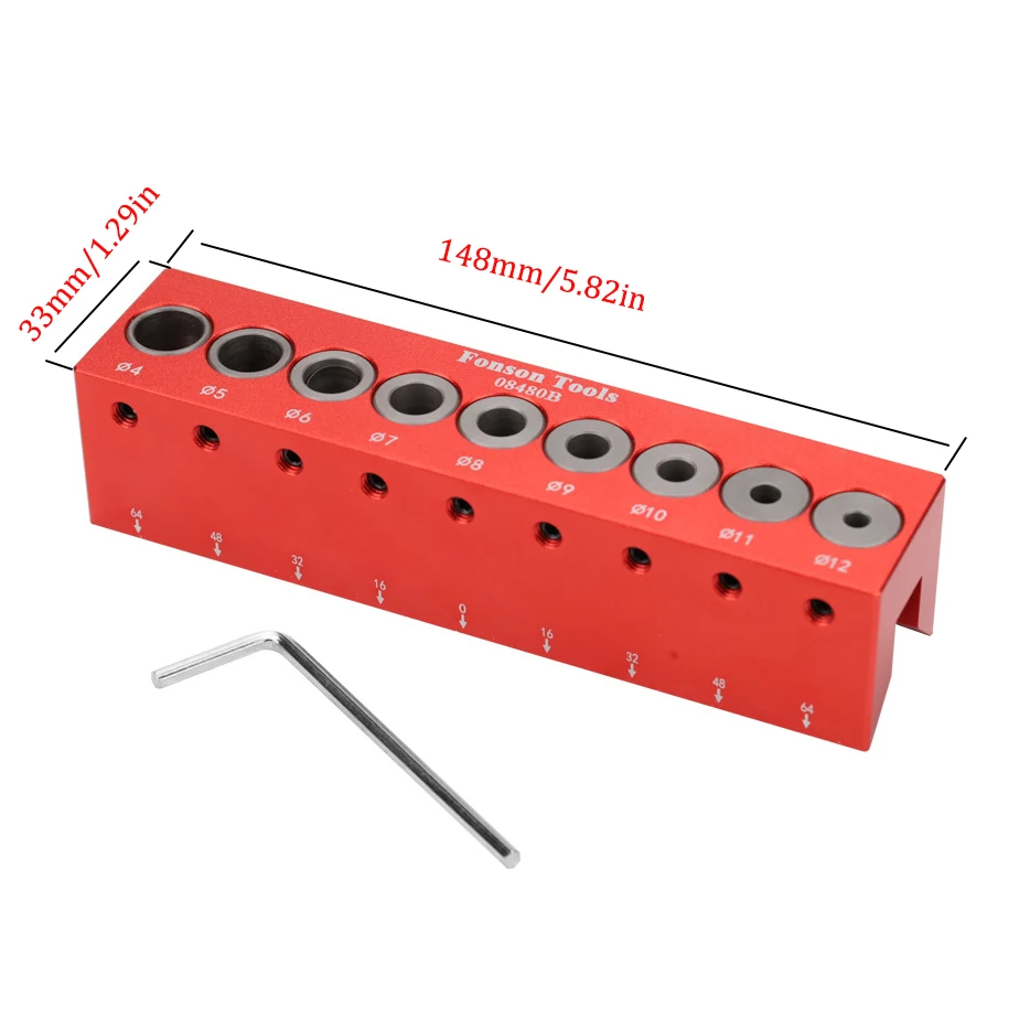 Woodworking Doweling Jig Kit Aluminum 45 Degree Angle Drill Guide Wood Dowel Hole Drilling Positioner for Round Rod Punching