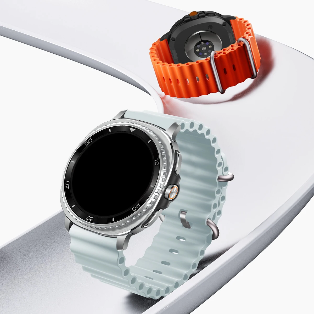 Samsung Galaxy Watch 8 40mm/44mm用シリコンストラップ スポーツブレスレット オーシャンウォッチバンド Galaxy 8 Classic 46mm対応 リストバンド