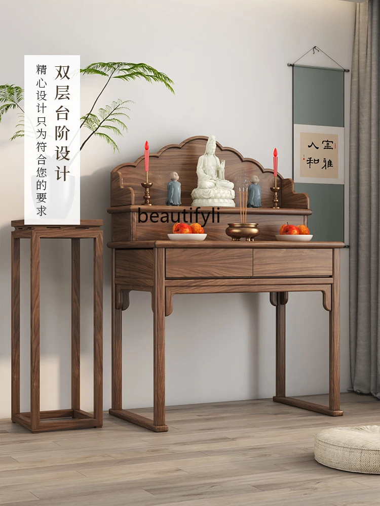 New Chinese Style Solid Wood Altar Fragrance Desk Living Room Table for God of Fortune Buddha Shrine Altar furniture