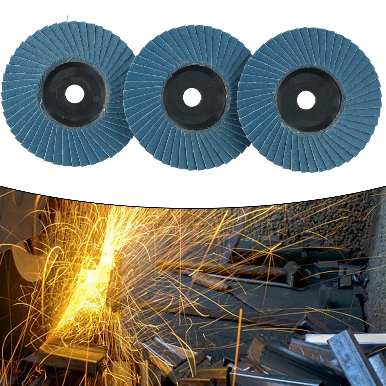 3Pcs Flat Flap Sanding Disc 75mm 10mm Bore Grinding Wheels 120 Grit Polishing Pad For Angle Grinder Polisher Power Tools Parts