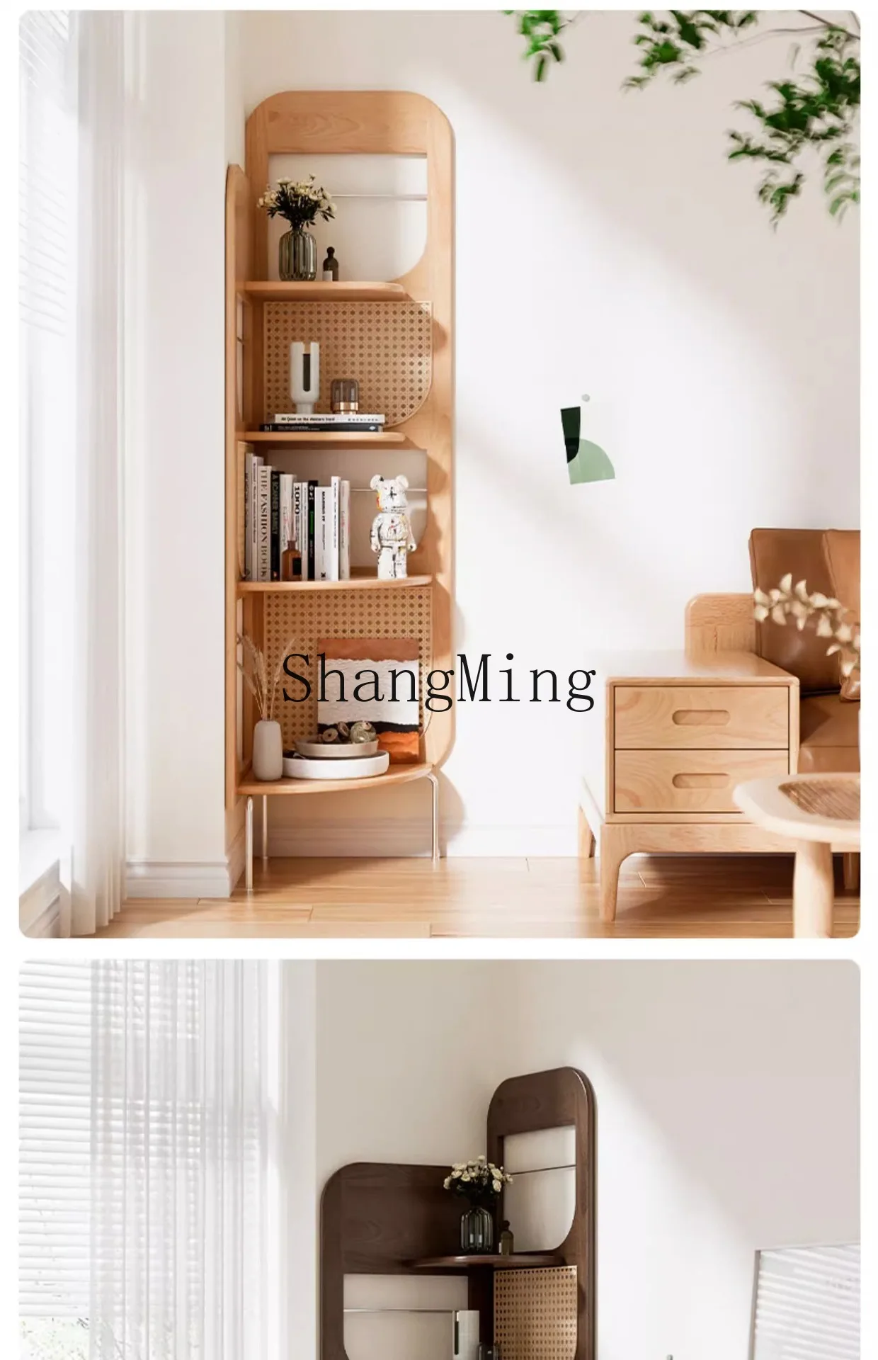 SM household solid wood corner rack, living room storage cabinet, bedroom wall corner corner locker