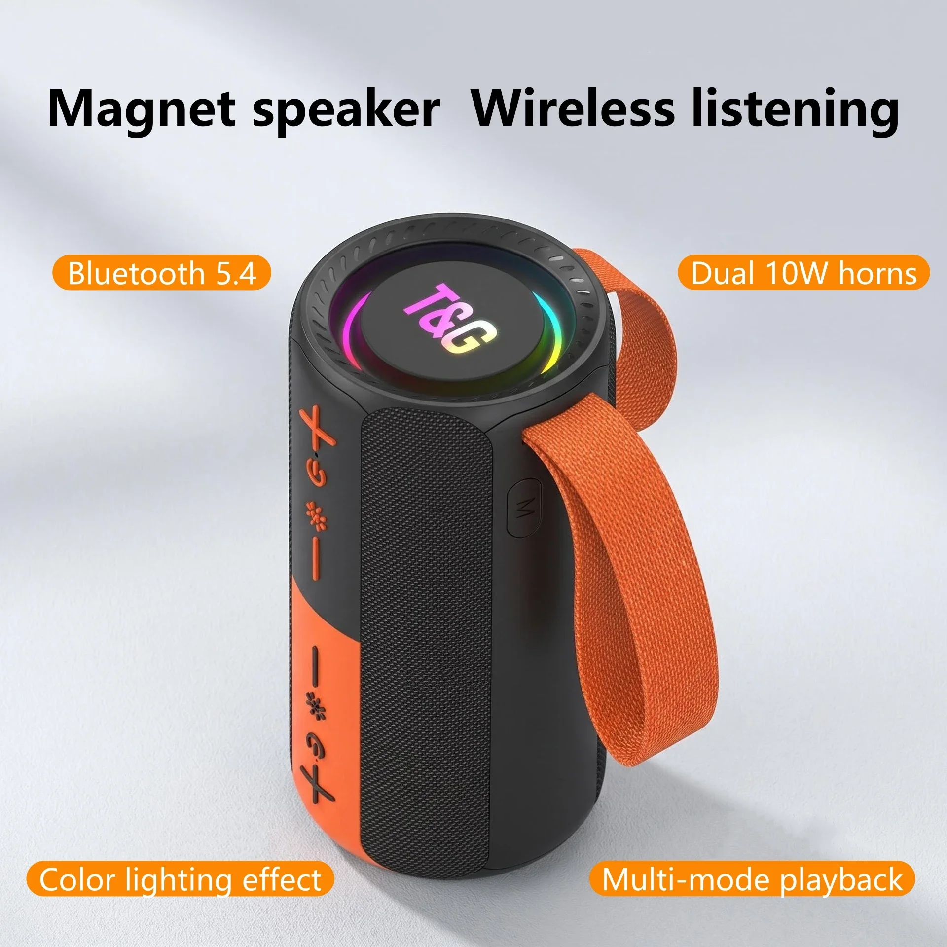 

TG491 Portable Outdoor Bluetooth Speakers,Magnetic 2-in-1 TWS Speaker with Colorful LED Light,20W,TF/USB Supported for Travel