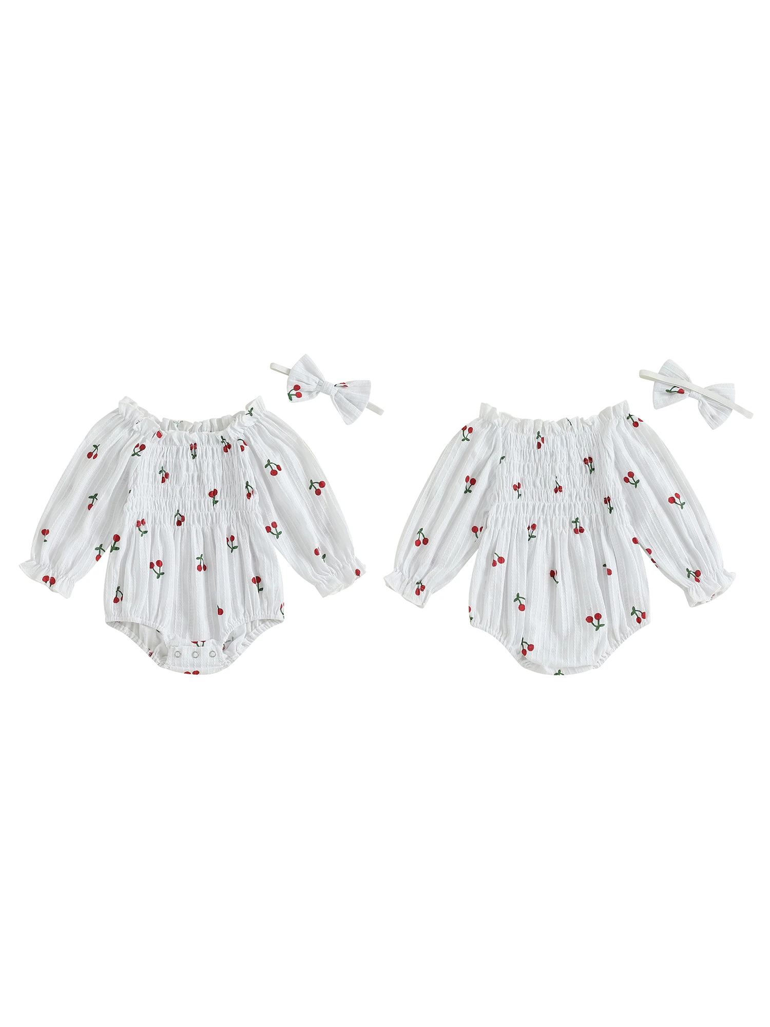 Conjunto de macacão infantil de manga com babados e estampa floral para meninas com faixa de cabeça com laço combinando roupas infantis de verão para recém-nascidos