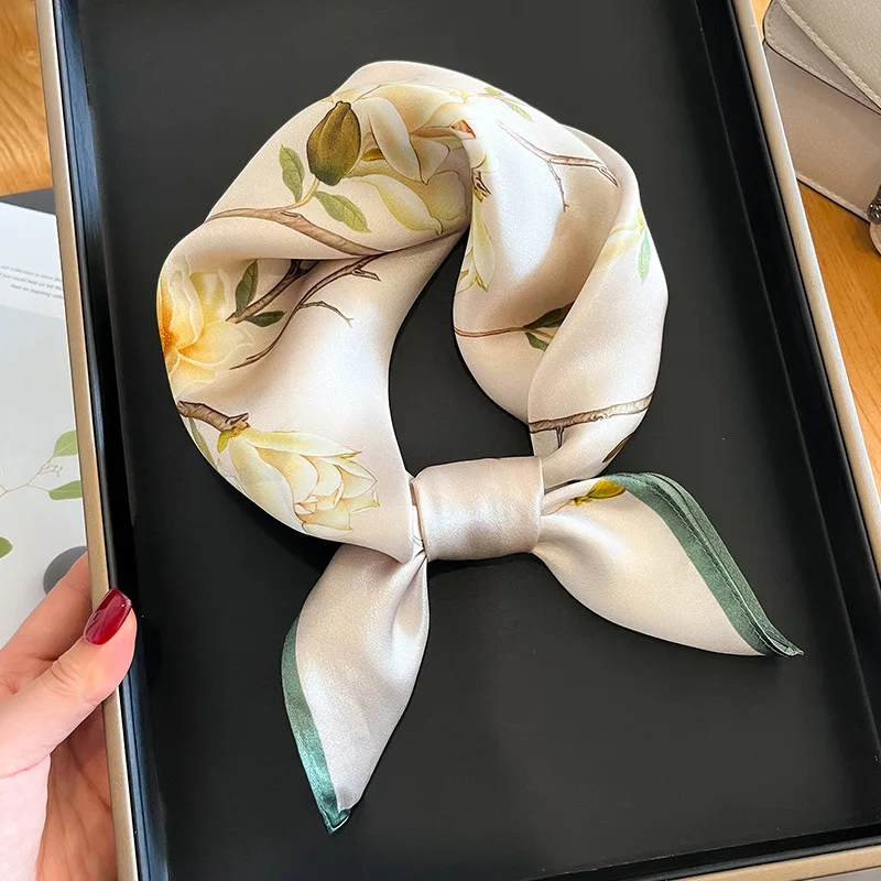 New 100% Pure Silk Scarf Women Neck Square Headband Mulberry Silk Scarves Bandana Fashion Hijab Poncho Scarves Pashmina Foulard