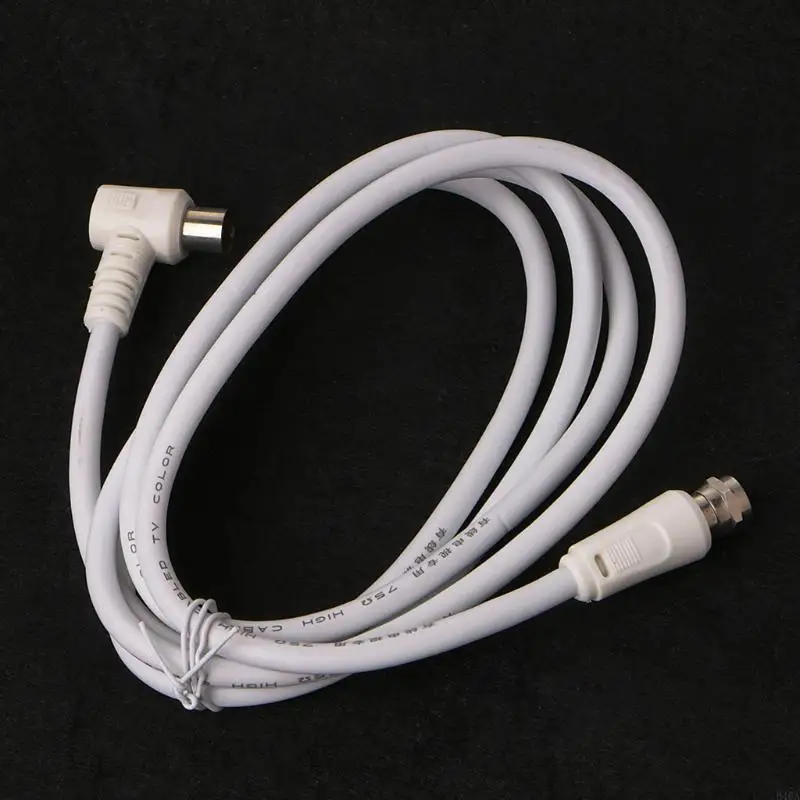 B46A 9.5mm White 90 Degrees Male To F Type Male Coaxial Satellite Antenna Cable