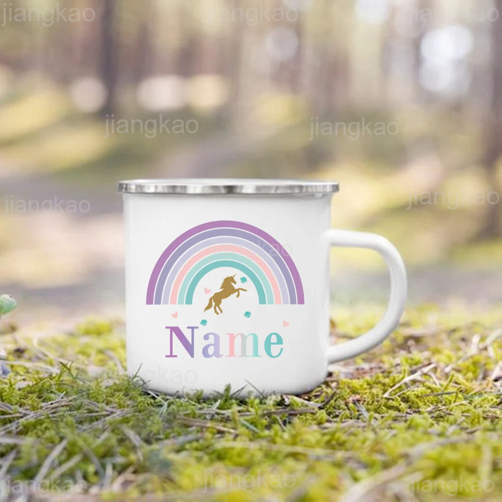 Personalized Mug for Kids Custom Rainbow Unicorn with Name Cup for Boys Girls Handle Mugs Birthday Party Favors Children\'s Gift