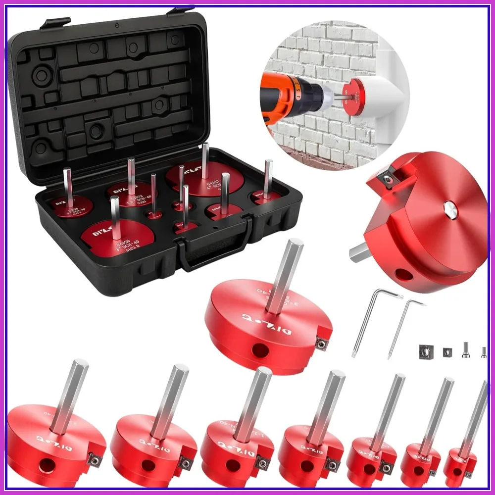 

PVC Pipe Reamer & Fitting Saver Set, 9-Piece for SCH40, Sizes 1/2"-4" with Aluminum Head & 2 Blades