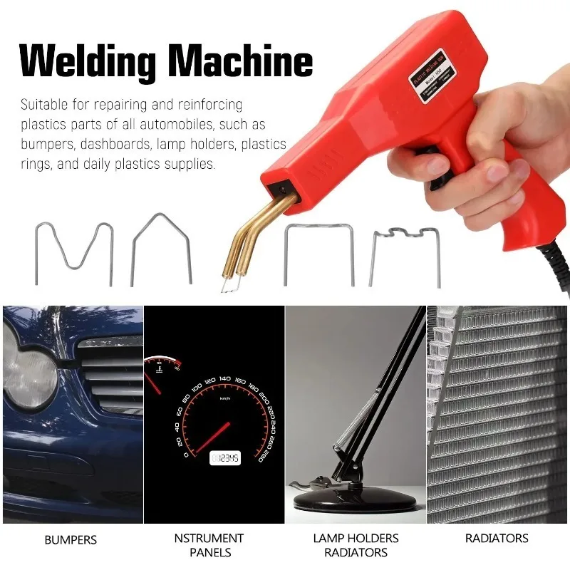 Car Bumper Repair Kit Plastic Welder Tool 4-in-1 Hot Stapler with 4 Types Staples for Kayak Plastic Product Repairs