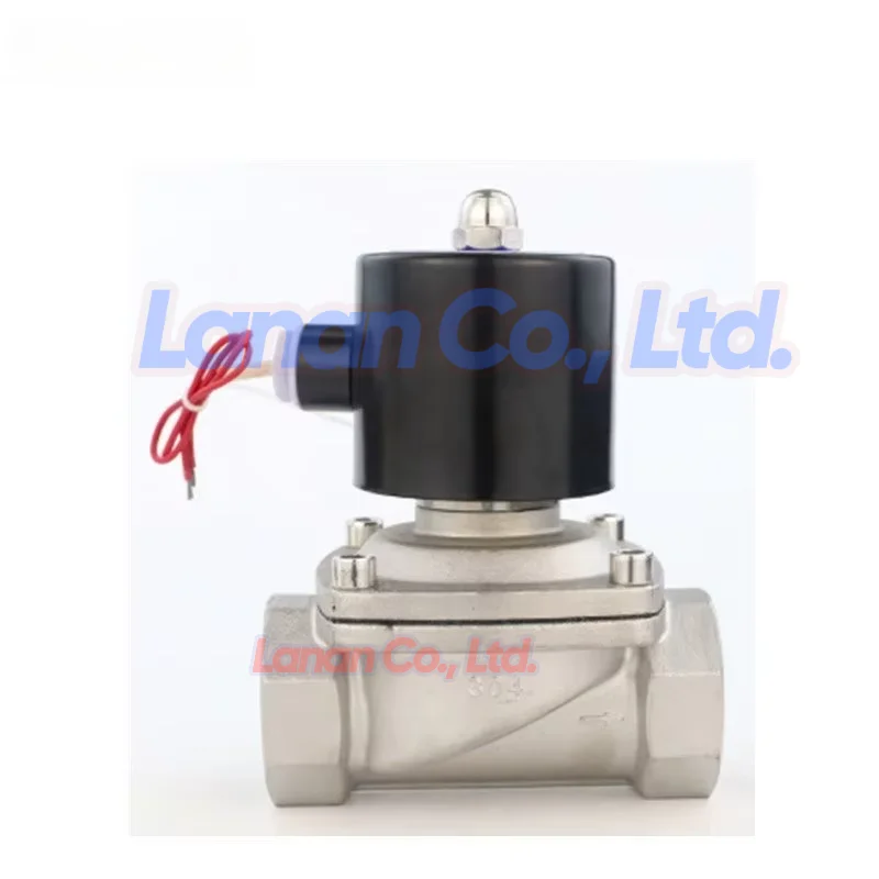 Lanan 304 Stainless Steel Solenoid Valve Normally Closed 2W Water Valve DN8 DN10 DN15 DN20 DN25 AC220V DC24V DC12V