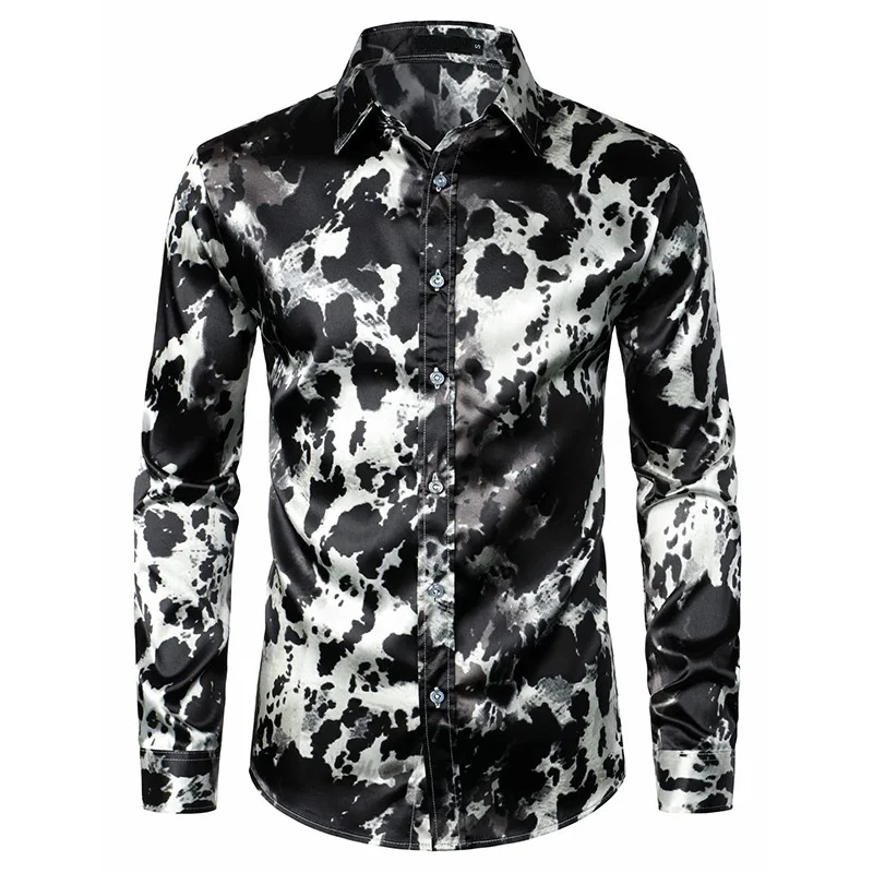 2024 Leopard Shirts Men Fashion Shirt Long Sleeve Hawaiian Shirts Cuba Beach Blouse Men\'s Clothing Button Up Camisas Streetwear