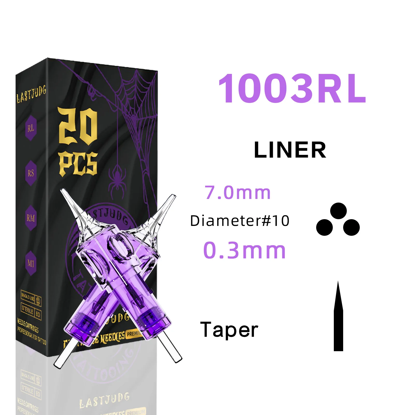 LASTJUDG Tattoo Needles 20PCS Disposable Tattoo Needles RL RS M1 RM Permanent Makeup Tattoo Cartridge Needle For Tattoo Pen image 3