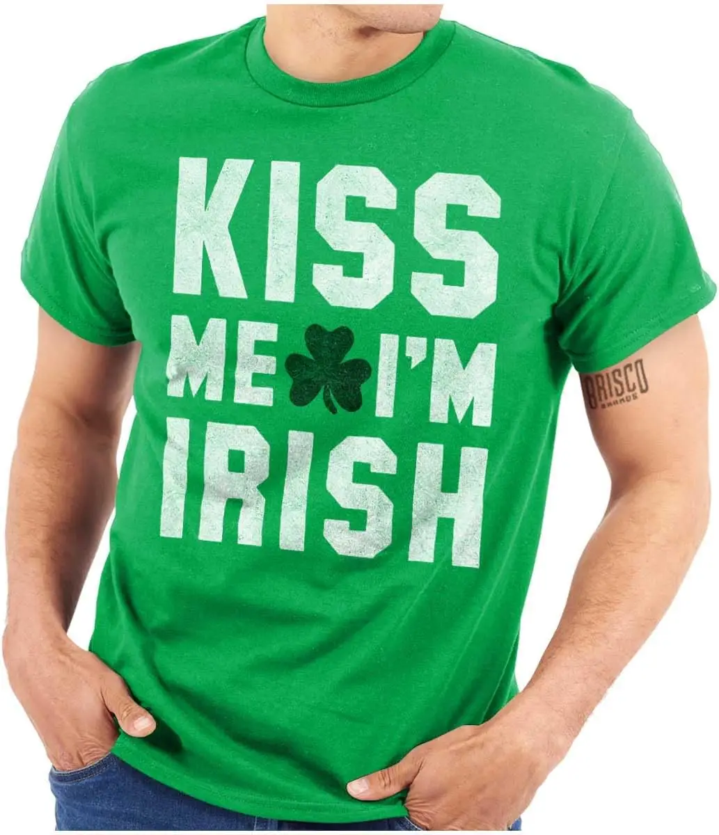 Kiss Me Im Irish Classic Saint Pattys Graphic T Shirt Men or Women