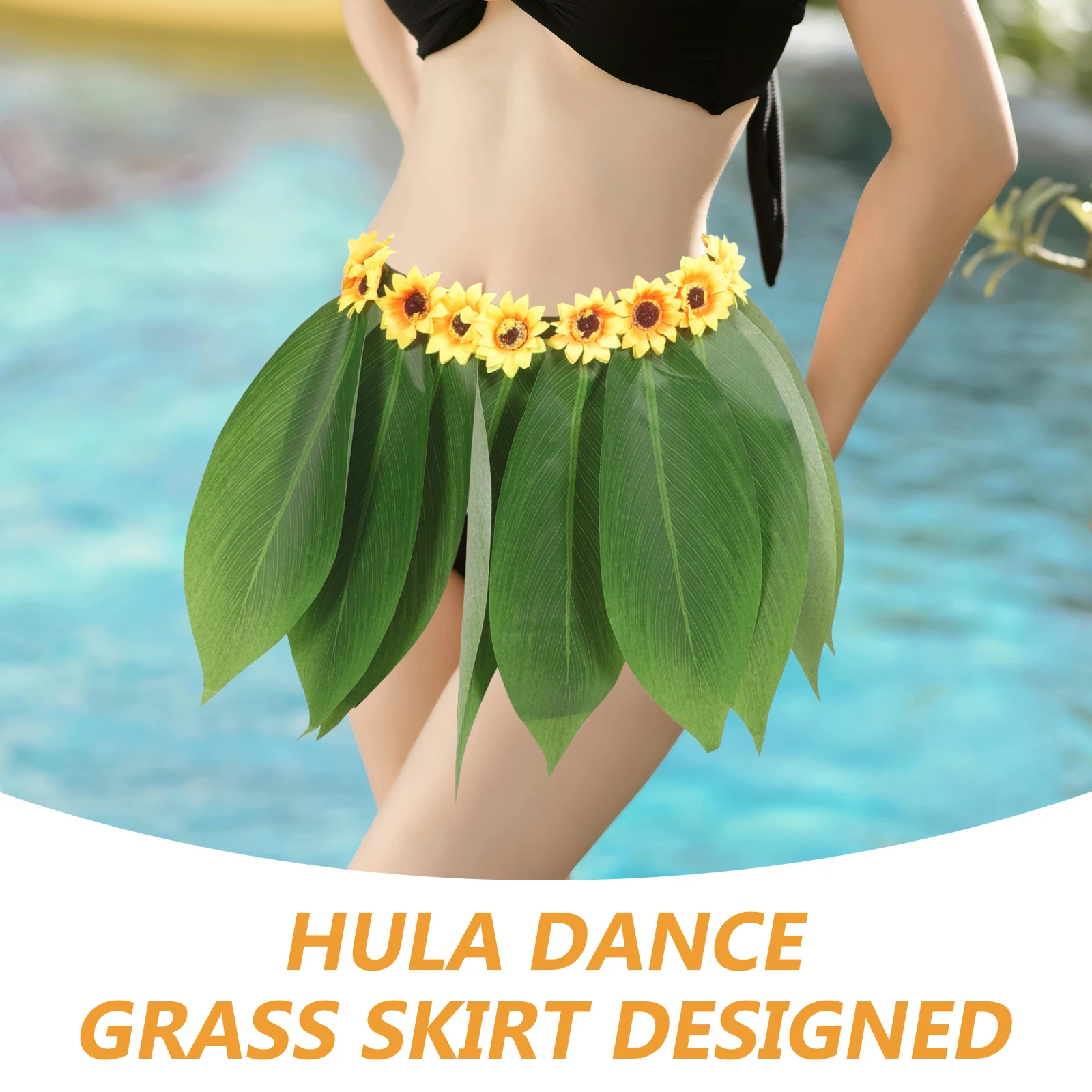 

Simulated Sun Flower Wreath Birthday Table Tablecloth Hawaii Skirt Party Leaves Make up