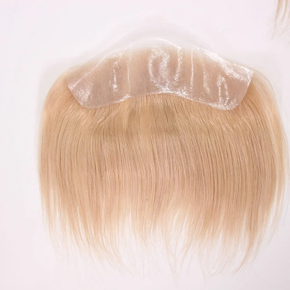 4x18CM Skin PU Toupee Man Front Hairine V Style Human Hair Wigs For Men 100% Human Remy Hairpiece System High Quality Men Wigs image 3