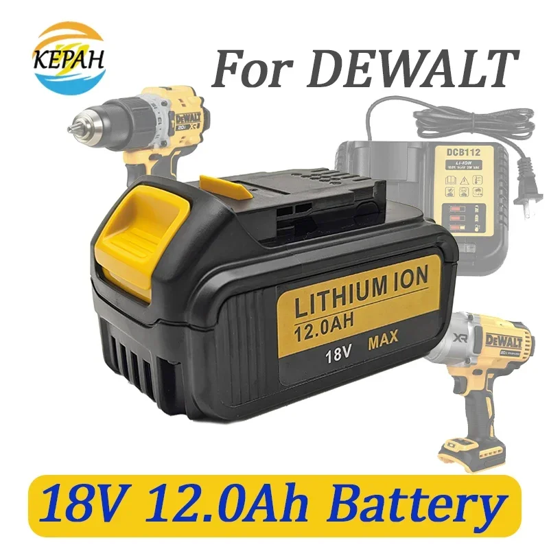 

Battery Compatible with Dewalt Power Tools 18V 12.0Ah Rechargeable ElectricTool Lithium Batteries 18Volt Replace DCB200 DCB184