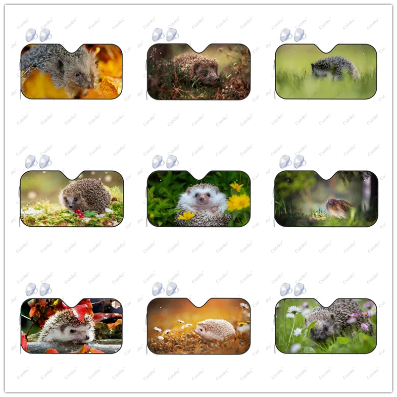 

Чехол на лобовое стекло автомобиля с изображением животного-ежика, солнцезащитный козырек, Универсальный складной блок с УФ-лучами, защита от солнца для авто, седана, грузовика