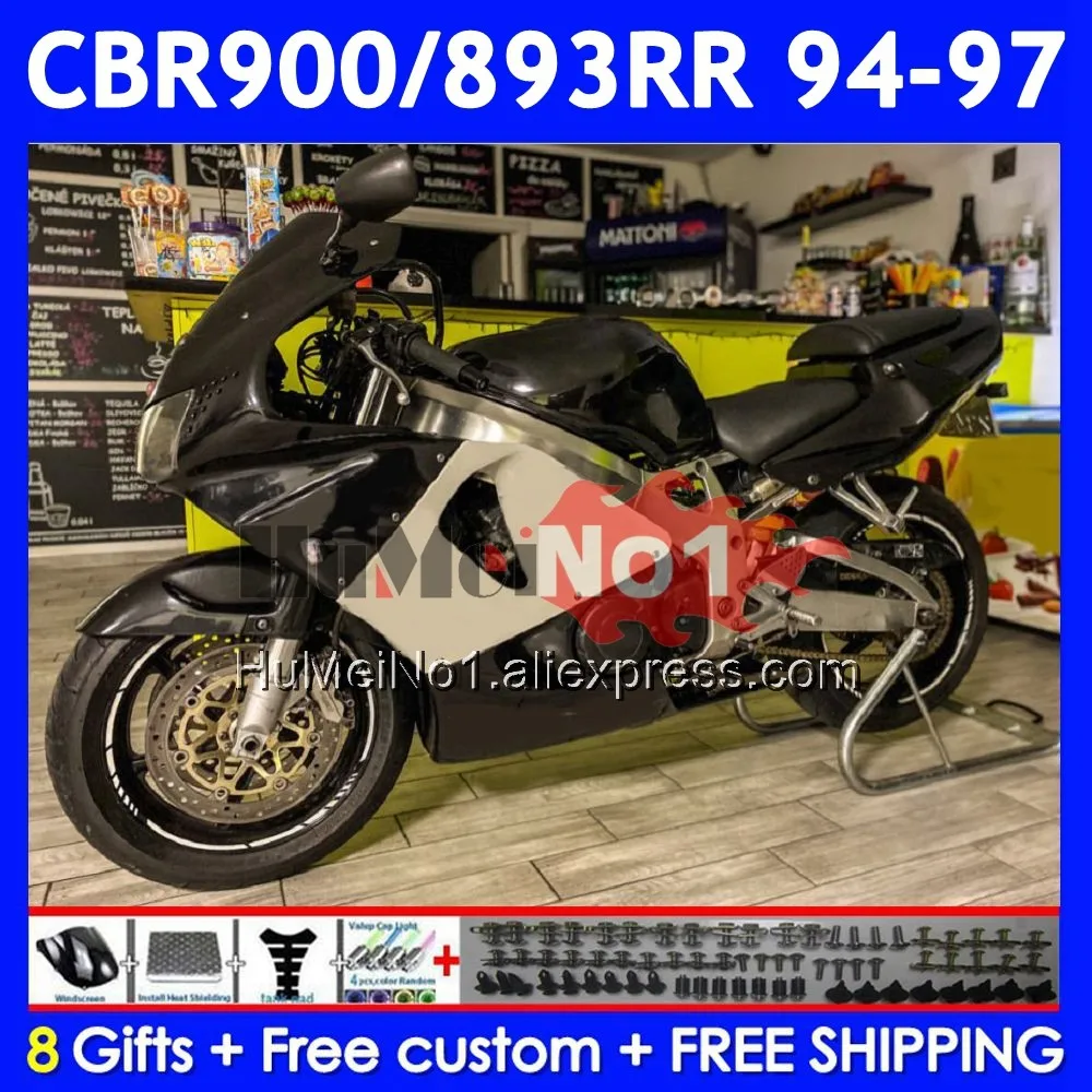 Body For HONDA CBR 893RR CBR 893 CBR900 CBR893 Factory blk RR 55No.95 CBR900RR CBR893RR 94 95 96 97 1994 1995 1996 1997 Fairing