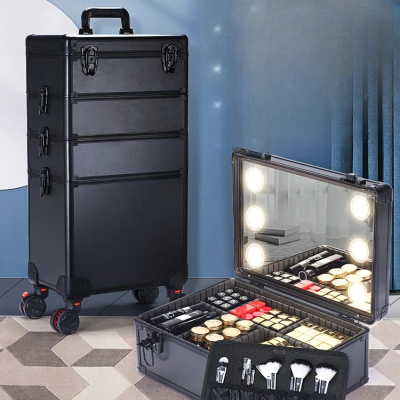 

Trolley cosmetic case, professional large-capacity multi-layer toolbox