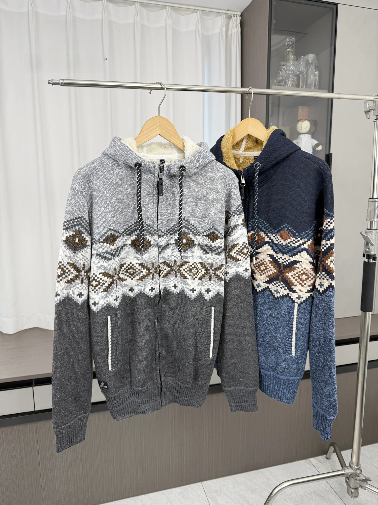 Unisex Thickened Warm Knitted Sweater Hooded Coat Casual Fashion Autumn Winter Male Female Comfortable Soft Knitwear H