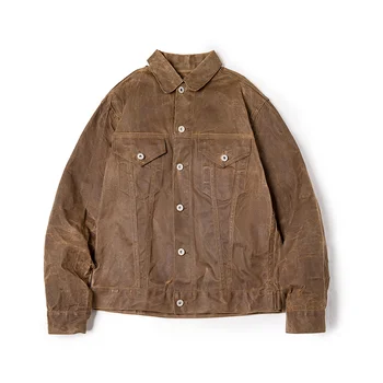 Maden Amekaji Retro Male Oil Waxed Jacket Canvas Cotton Khaki Military Uniform Light Casual Work Safari Style Coats Man Clothing 6 Maden Amekaji Retro Male Oil Waxed Jacket Canvas Cotton Khaki Military Uniform Light Casual Work Safari Style Coats Man Clothing 6
