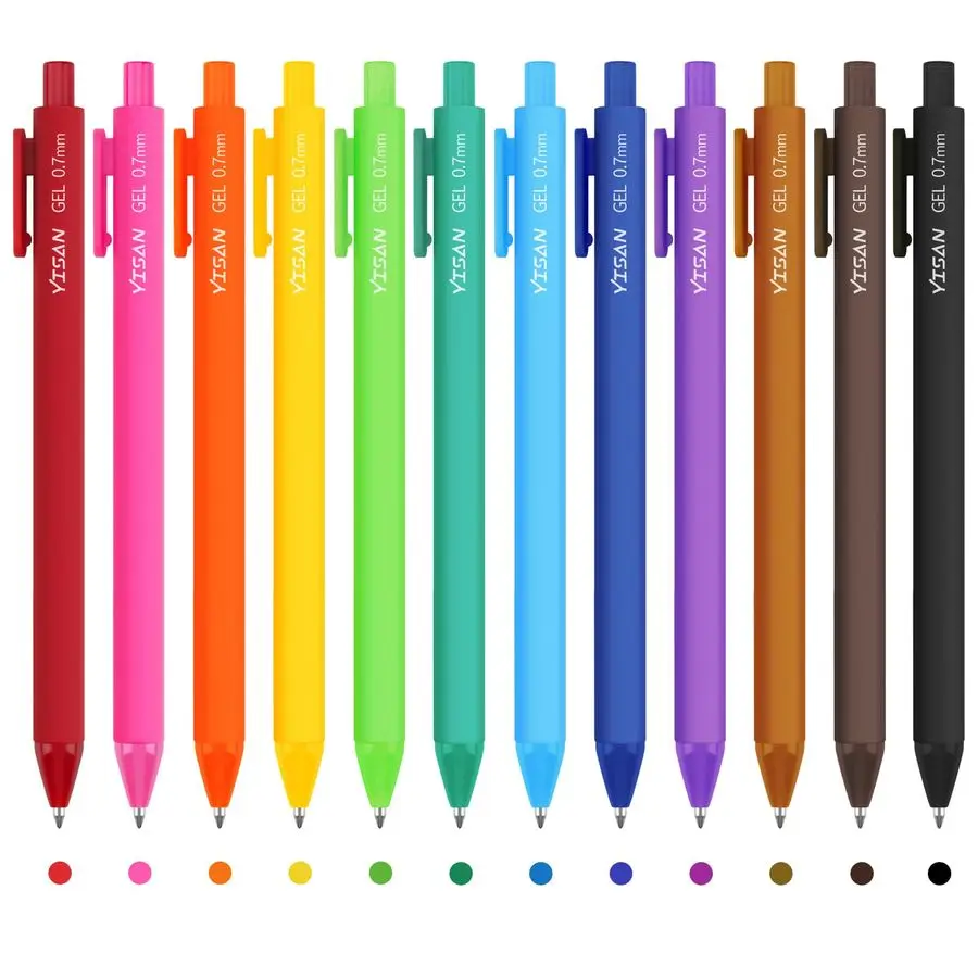 

Colored Gel Pens,Journal Pens 0.7 mm Colorful Ink Pens,Fine Point Fast Dry 12 Assorted Colors,Smooth Writing for Journaling and