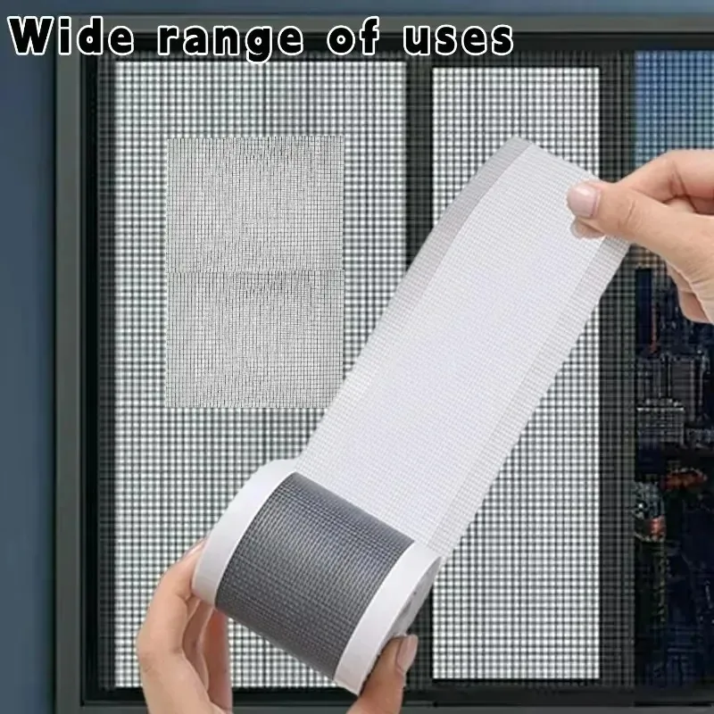 Window Screen Repair Tape Self Adhesive Mosquito Net Repair Patch Anti-Insect Fly Mesh Broken Hole Sticker Cuttable Mesh Tapes