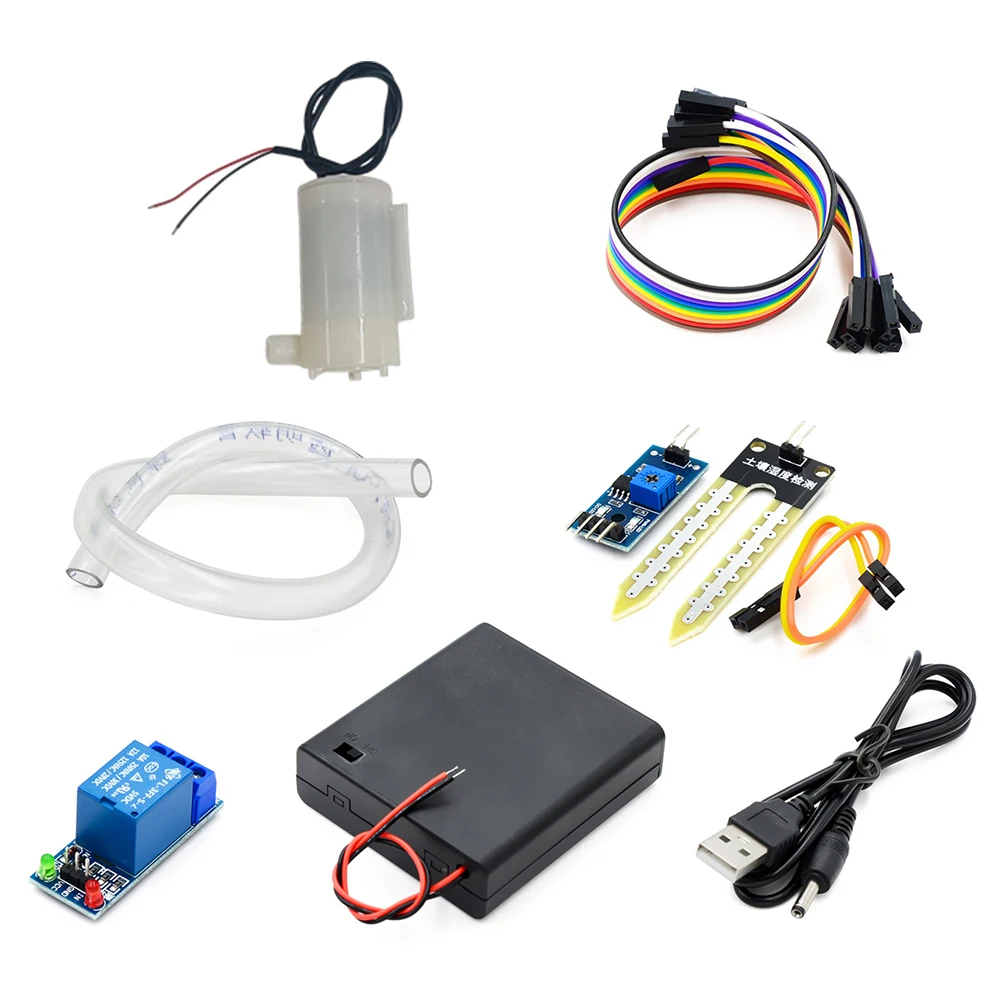 Automatic Irrigation Module DIY Kit Automatic Irrigation Garden Kit Soil Moisture Sensor Mini Water Pump for Arduino