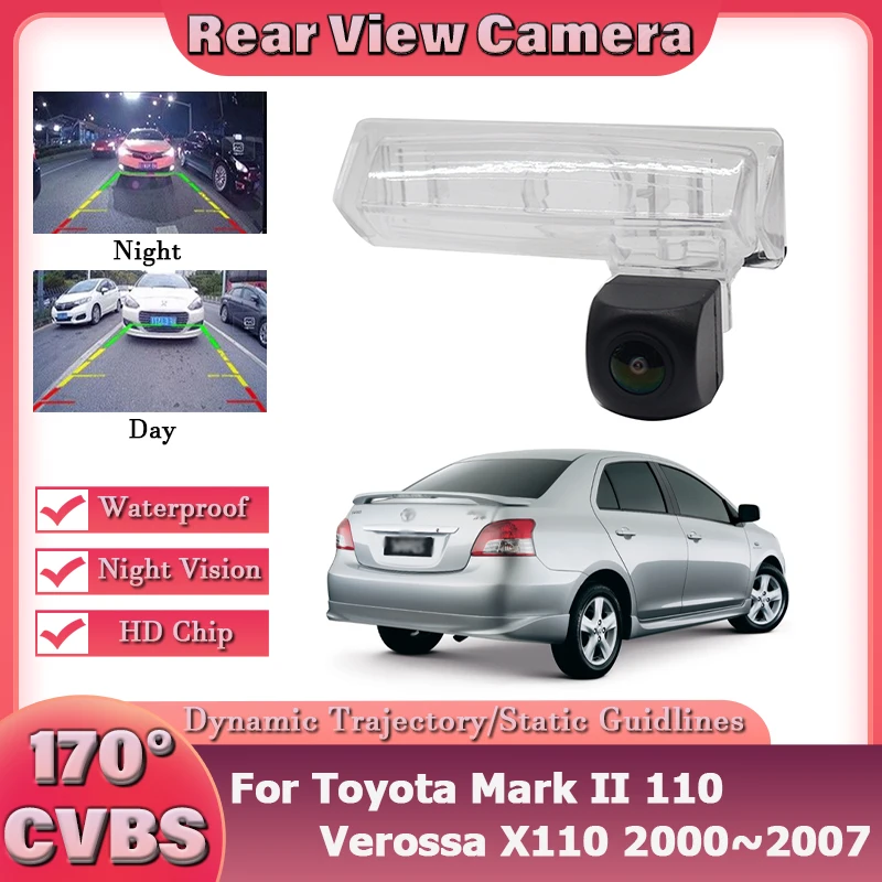 

FishEye Vehicle Rear View Camera For Toyota Mark II 110 Verossa X110 2000~2007 HD Night Vision HD 1080P 170° Car Reverse Camera