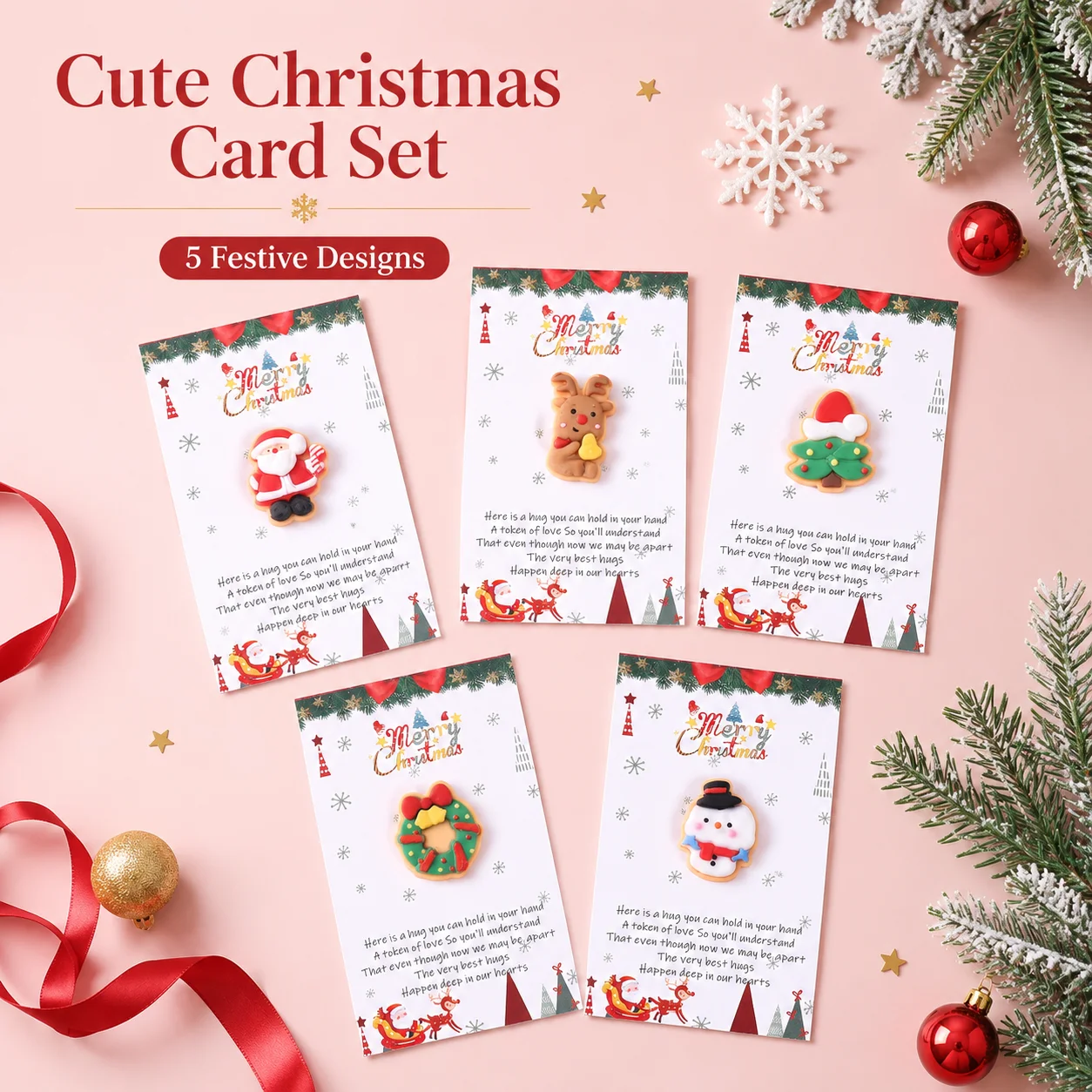 Retro Portable Christmas Greeting Cards, New Year Blessing Cards, Party Invitation Cards, Gift Bag Decoration Cards