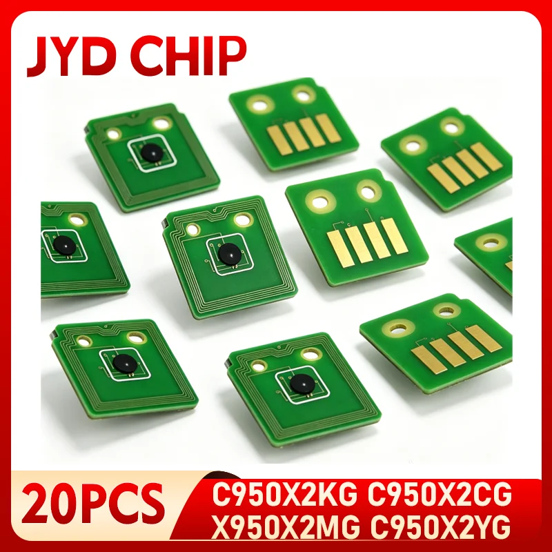 20PCS C950 X950 Toner Chip Compatible C950X2KG C950X2CG C950X2MG C950X2YG For Lexmark C950 X950 X952 X954 Laser Printer