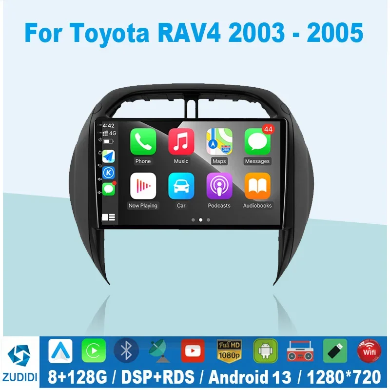 Android Auto Radio For Toyota RAV4 RAV 4 2003 - 2005 DSP Carplay GPS Navigation Multimedia Video Player Stereo 2din DVD