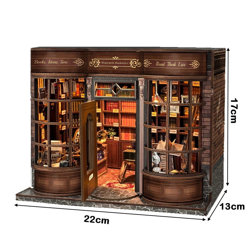 DIY 木製ホーグ書店マジックハウスカーサミニチュアモデルキットドールハウス家具付き 3D パズル友人への誕生日プレゼント