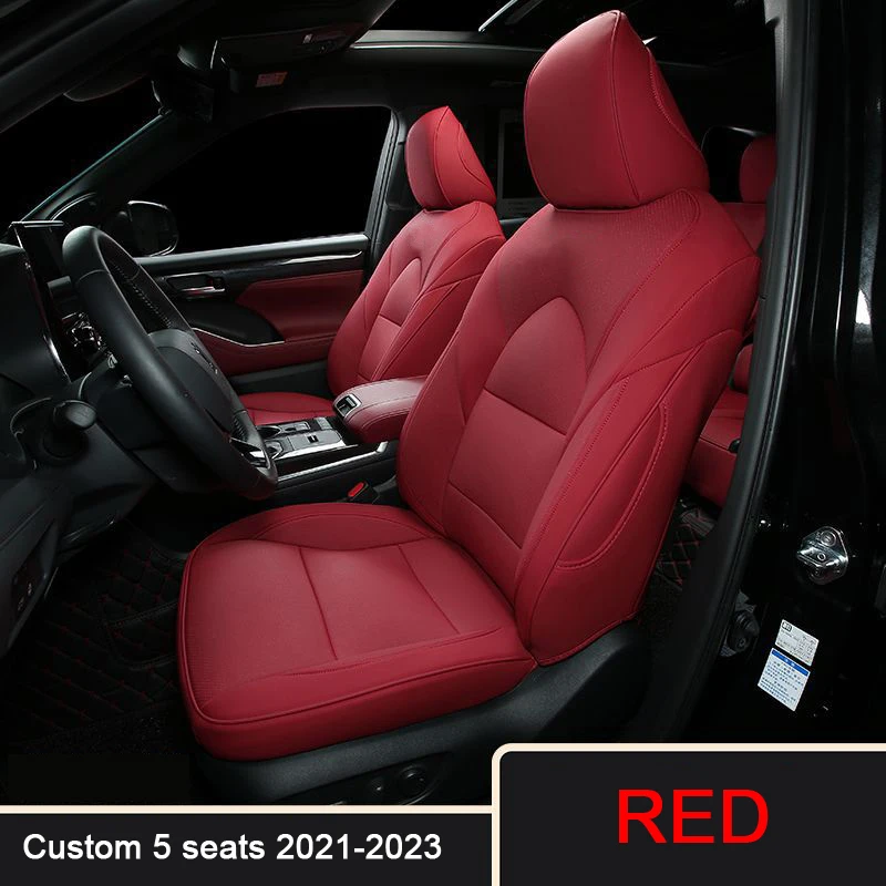 Custom Car Seat Cover For Toyota Crown Kluger 5 Seats Highlander Crown KLUGER 7 Seats 2021-2023 360° Full Covered Seat Covers