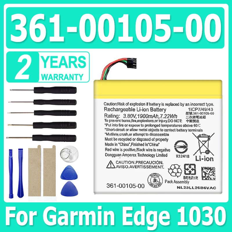 

361-00105-00 Аккумулятор Высококачественная сменная батарея для Garmin Edge 1030, измеритель скорости велосипеда 1900 мАч + бесплатные инструменты