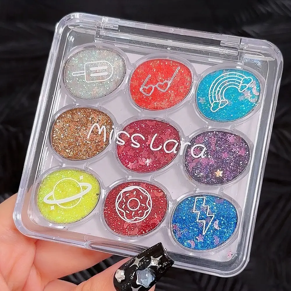 Perl glanz neun farbige Pailletten Lidschatten langlebige wasserdichte Lidschatten-Palette schweiß fest schimmernde Make-up-Palette Festival