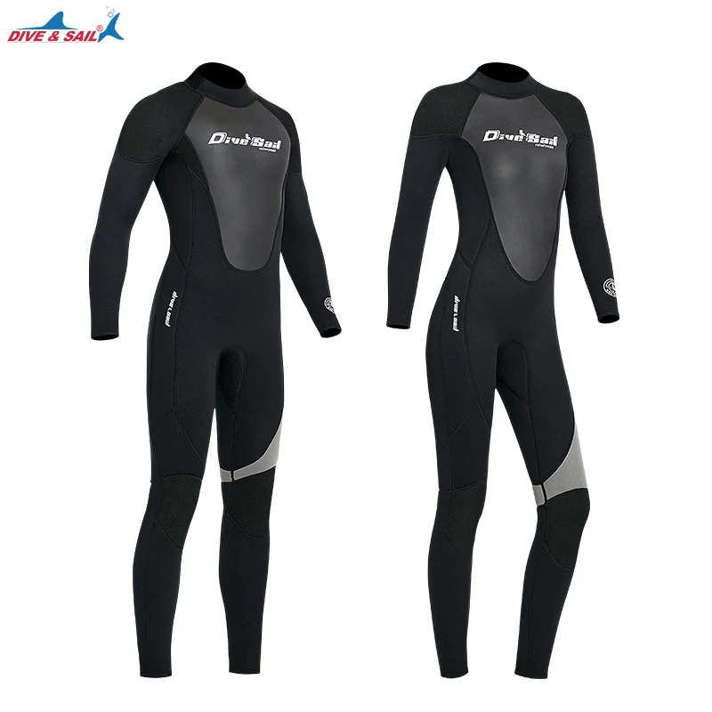 

Men Women Wetsuit 3mm Neoprene Diving Suits One Piece Long Sleeves Swimwear Back Zip for Adults Surfing Snorkeling Water Sports