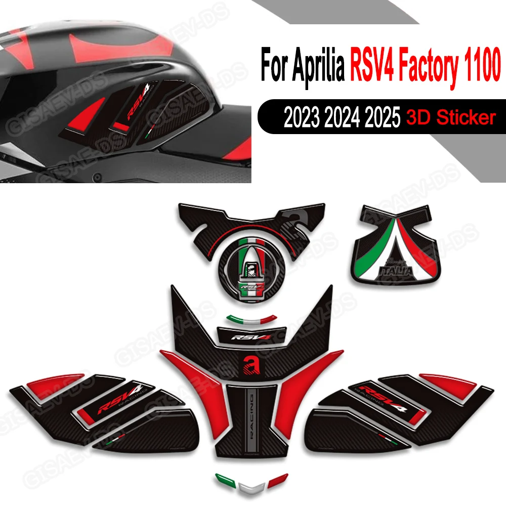

For Aprilia RSV4 Factory 1100 Accessories Motorcycle Tank Pad Gas Fuel Protection Decals Fairing Front Fender Stickers 2023-2026
