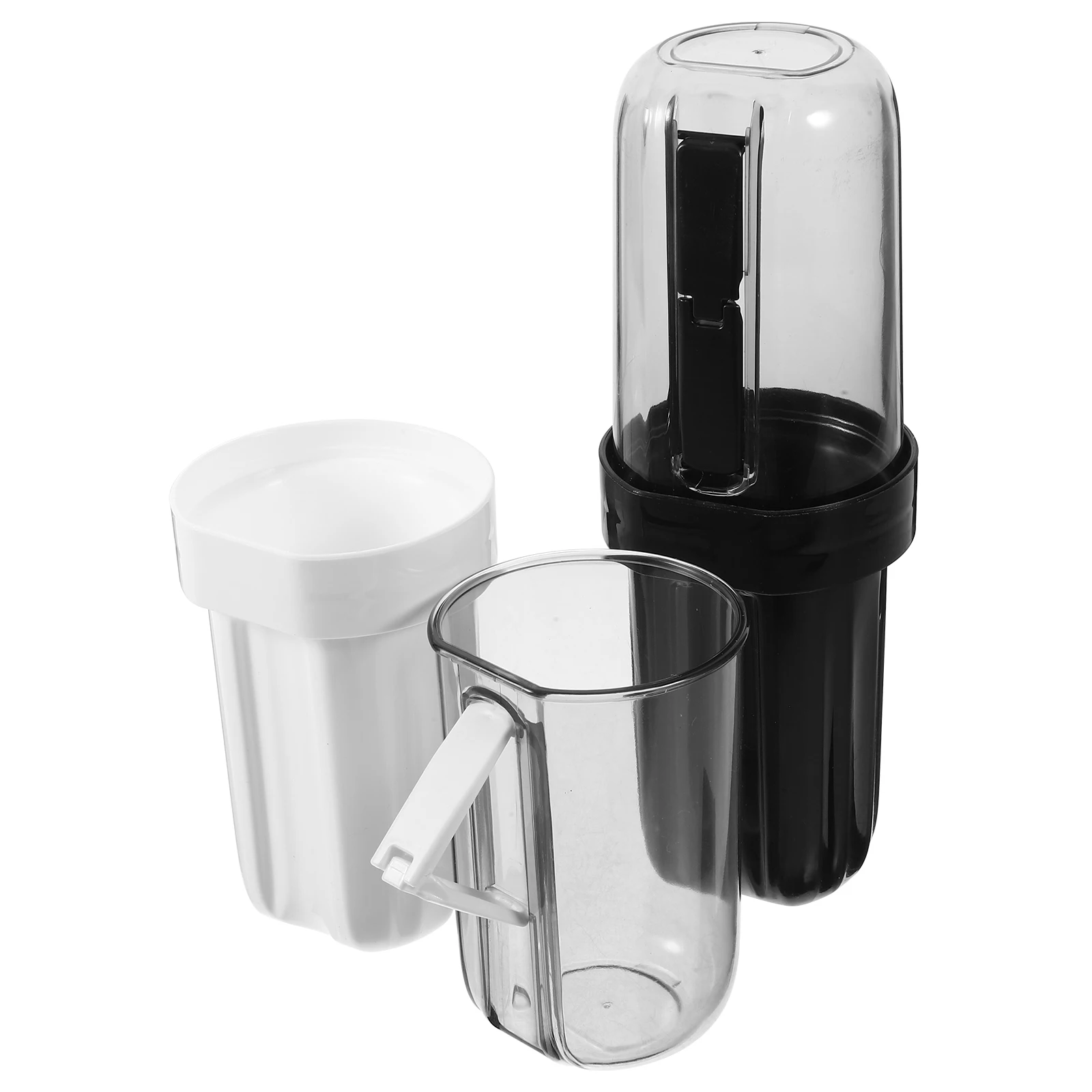 

2pcs Toothbrush Travel Case Portable Mouthwash Cup Storage Box White Black PP Material Travel Supplies Oral Care