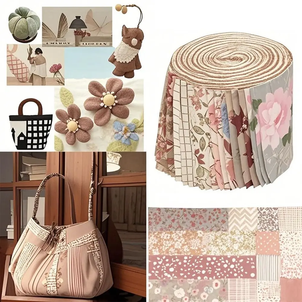 

42 Sheets Creative Precuts Fabric Jelly Rolls Colorful Cotton Fashionable Roll Cloth Mixed Color Series Vintage Floral