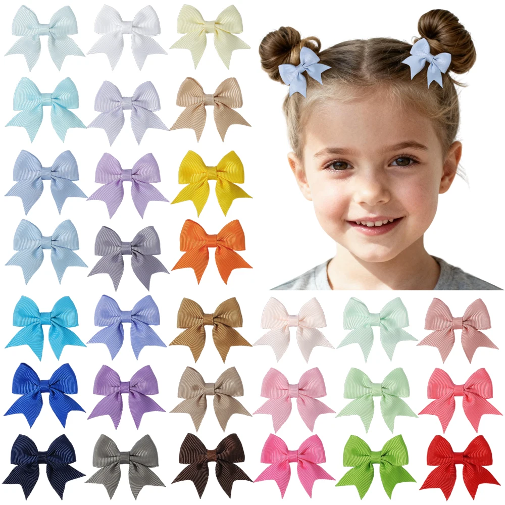 1PCS Kids Cheer Bow Colorful Hair Clip Mini Grosgrain Ribbon Bowknot Hairpin Cute Girls Butterfly Handmade Baby Hair Accessories