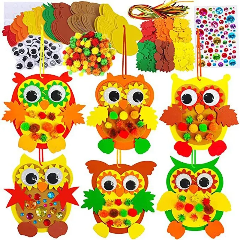 6 PCS Garland Kit Holiday Party Supplies Festive Decoration Nonwoven Owl Pendant Atmosphere Animal Patch Felt Fabric Small