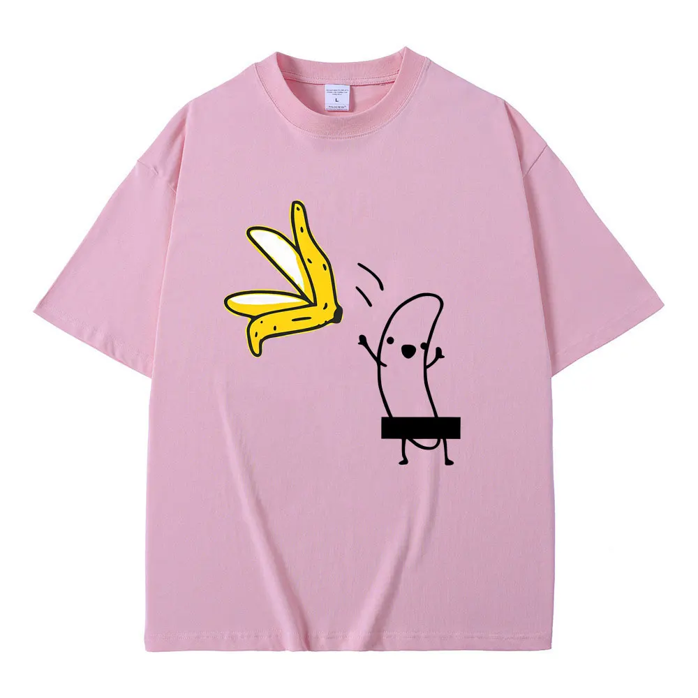 Banana Naked Funny Meme T-shirt Men Women Clothing Humor Cartoon Style T Shirt Male Casual Cotton Vintage Short Sleeve T-shirts