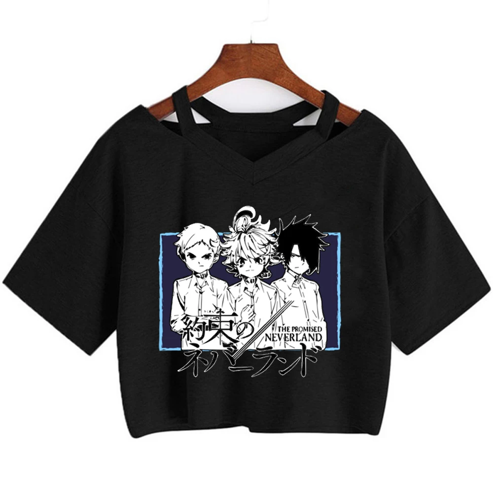 the Promised Neverland crop top female anime clearance sales japanese top tees alternative  meme scene  streetwear vintage