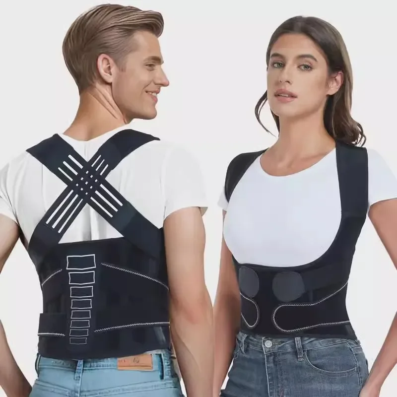 

Full back lumbar support belt for lower pain relief, adjustable shoulder corrector for male and female back support posture