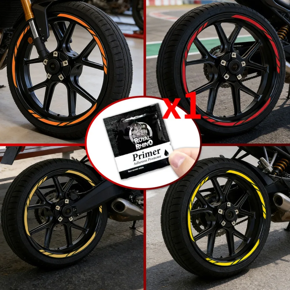 

For 17 Inchs Motorcycle Hub Decals Cool Stripe Wheel Stickers Rim Waterproof Universal Sunscreen Modification Scooter Decoration