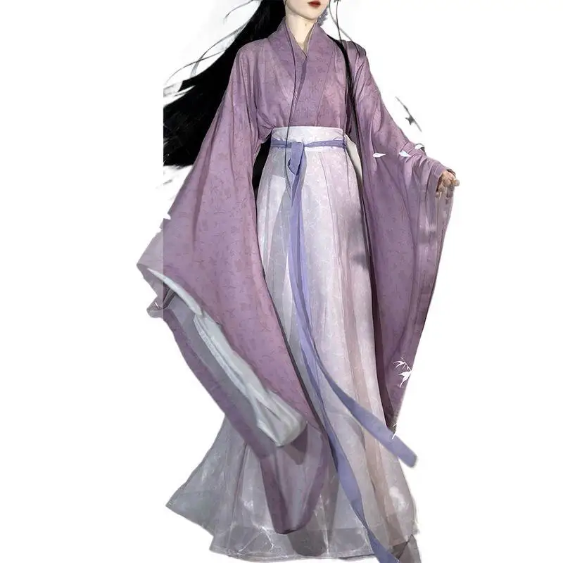 Hanfu Donna Taglie Forti Antico Cinese Tradizionale Hanfu Set Costume Cosplay Femminile Vestito da Festa Estate Danza Hanfu Abito Viola