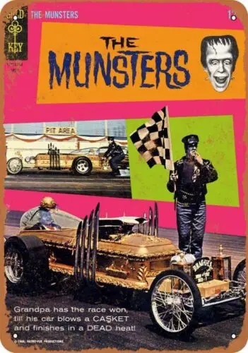 Metal Sign Munsters Drag-U-La Comic 1966 9