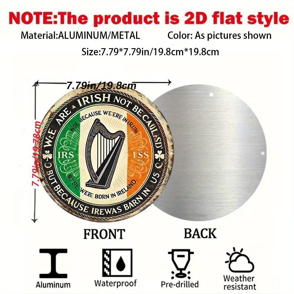 Irish Harp Metal Sign Vintage Celtic Wall Decor Tin Sign Home Bar Cafe Decor