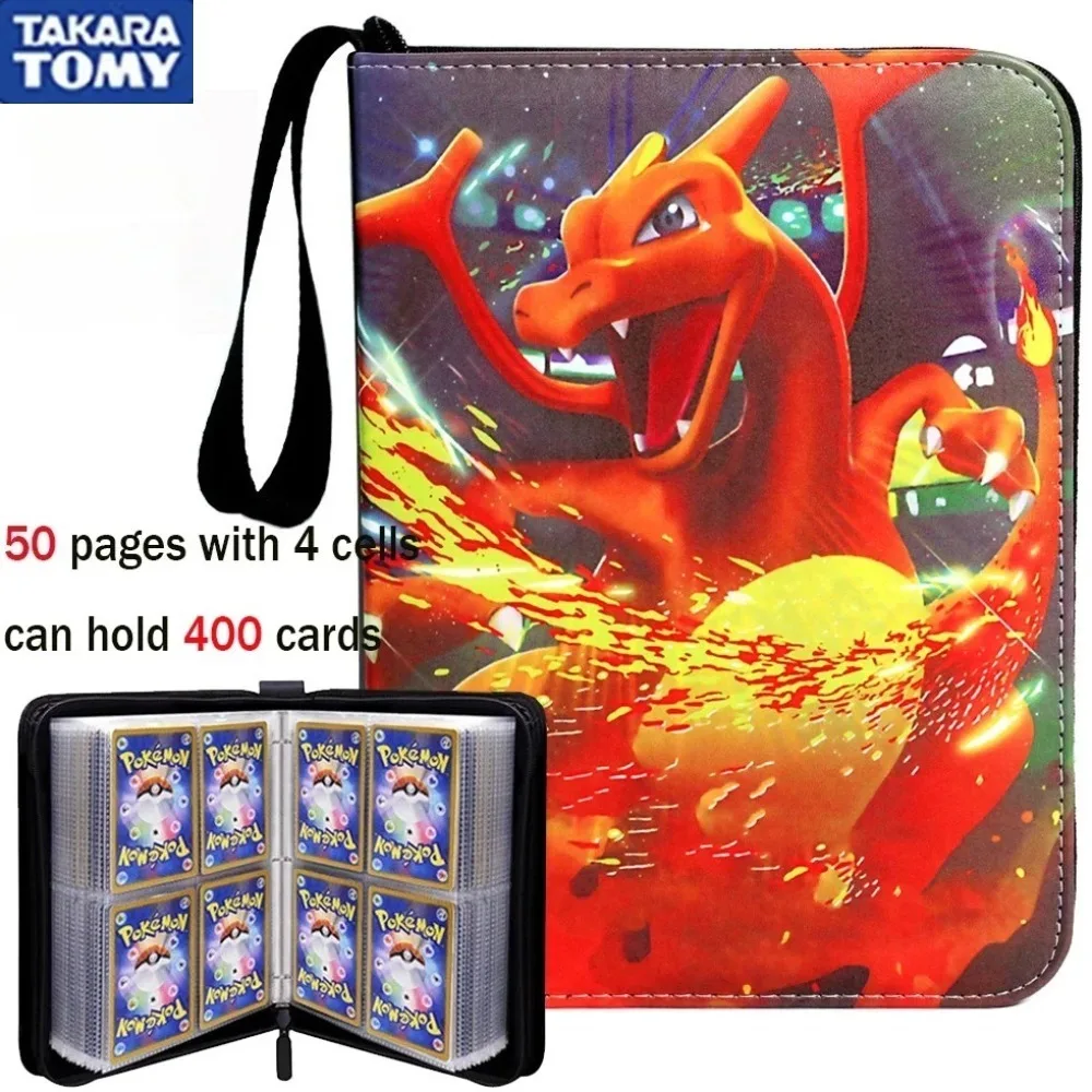 TAKARA TOM Kartenalbum PU Reißverschluss-Fotoalbum Sammelmappe Anime-Figuren-Album Hobby-Ordner Kinderspielzeug Geschenke